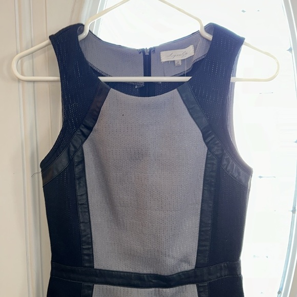 NWT SUGARLIPS Black Gray Panel Pencil Dress Women Size Small - Picture 4 of 7